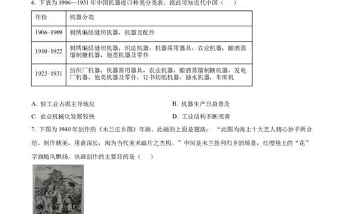 精品解析：山东省潍坊市2023-2024学年高三上学期期末考试历史试题（原卷版）_2024届山东省潍坊市高三上学期期末考试_山东省潍坊市2024届高三上学期期末考试历史