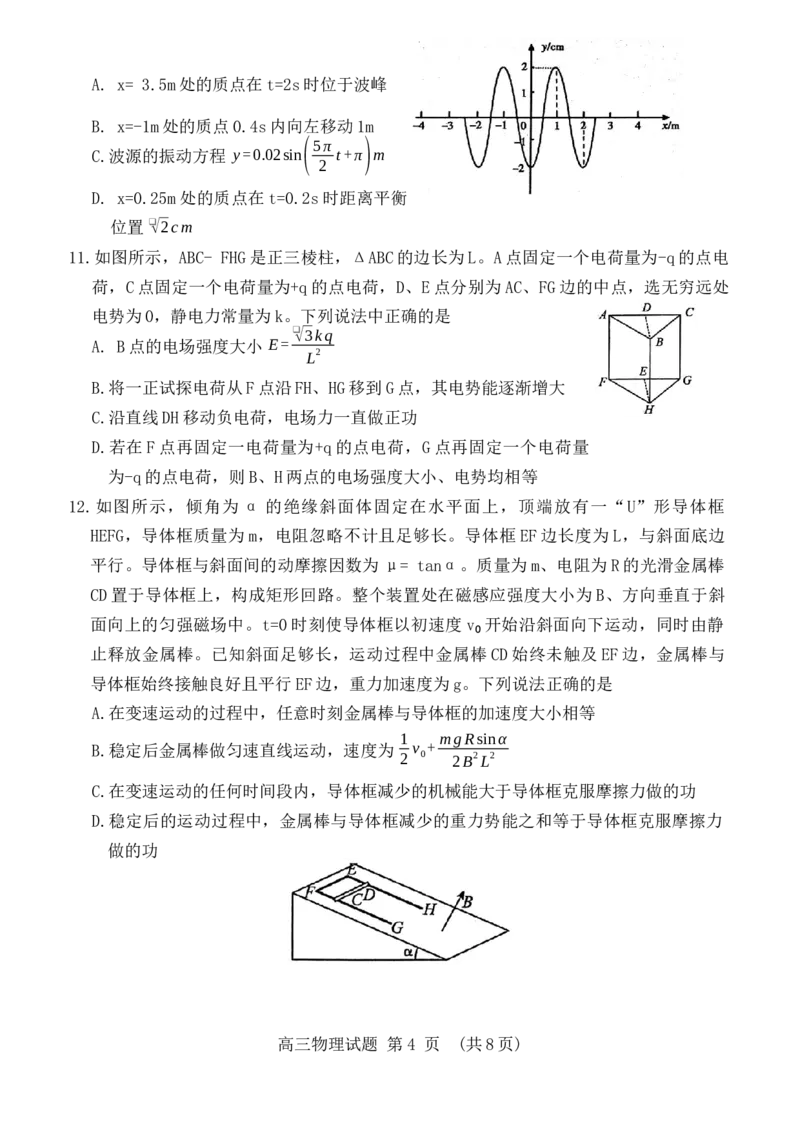 山东省泰安市2024届高三上学期期末考试物理_2024届山东省泰安市高三上学期期末考试_山东省泰安市2024届高三上学期期末考试物理