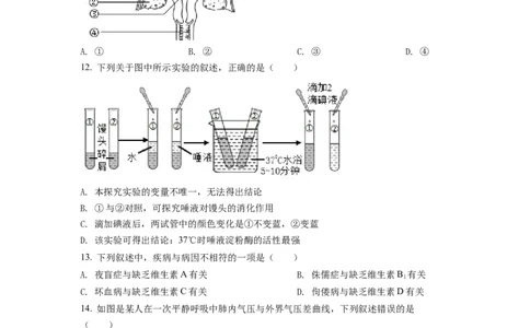 精品解析：2022年山东省临沂市中考生物真题（原卷版）_中考真题_8.生物中考真题2015-2024年_2022年全国中考生物114份14