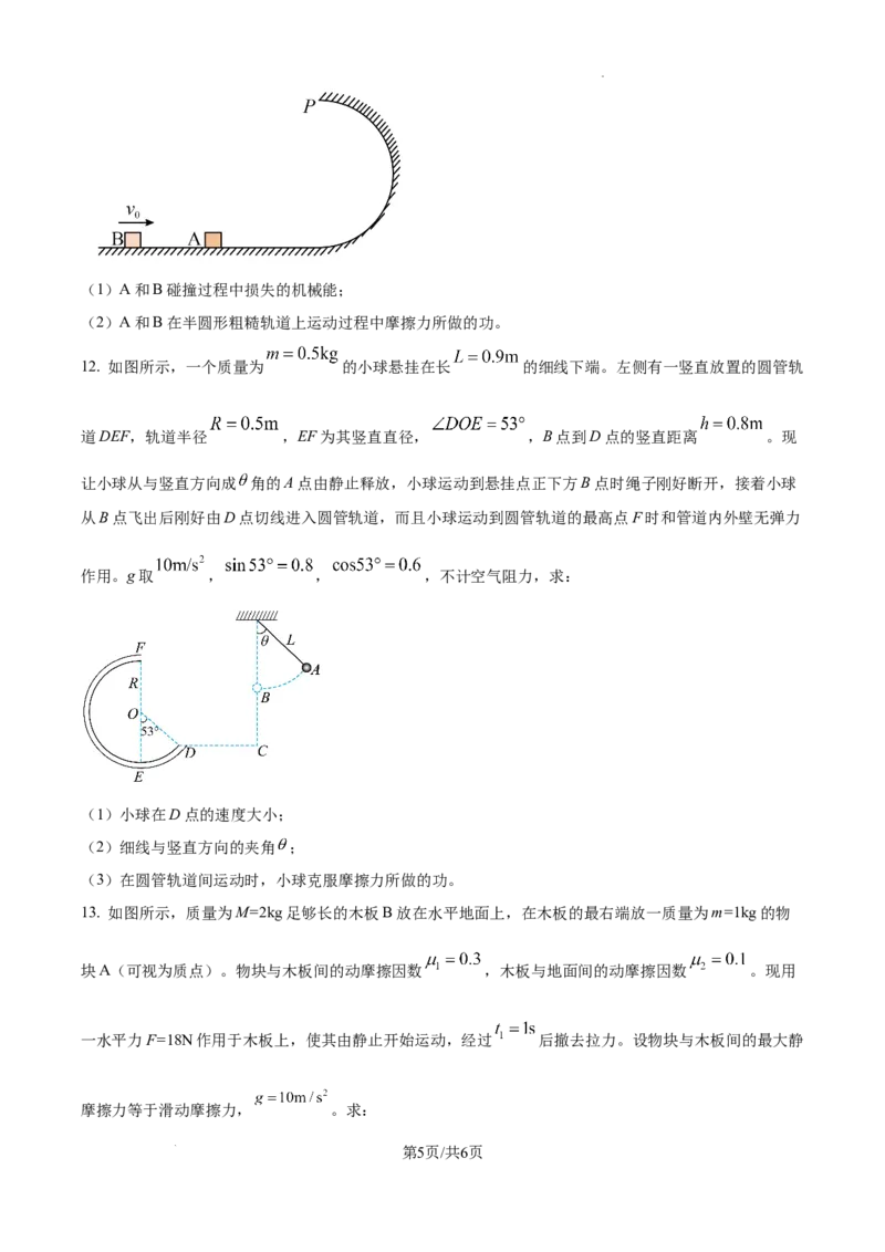 精品解析：天津市红桥区2025-2026学年高三上学期11月期中物理试题（原卷版）_2025年11月_251116天津市红桥区2025-2026学年高三上学期11月期中考试