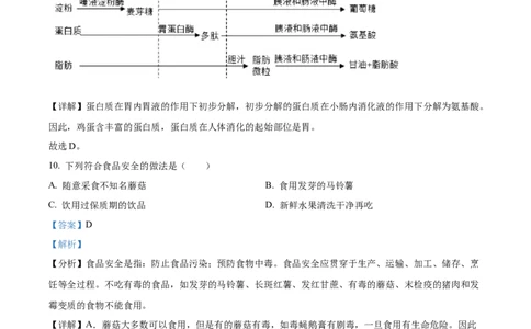 精品解析：2022年湖南省湘西州中考生物真题（解析版）_中考真题_8.生物中考真题2015-2024年_2022年全国中考生物114份14