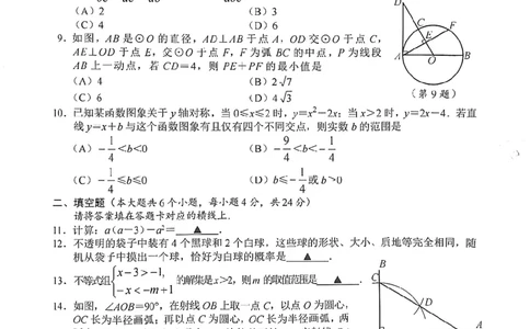 2025《四川省南充市初中学业水平考试》数学试题附答案_2025全国各地《中考真题试卷及答案》_2025四川中考真题及答案