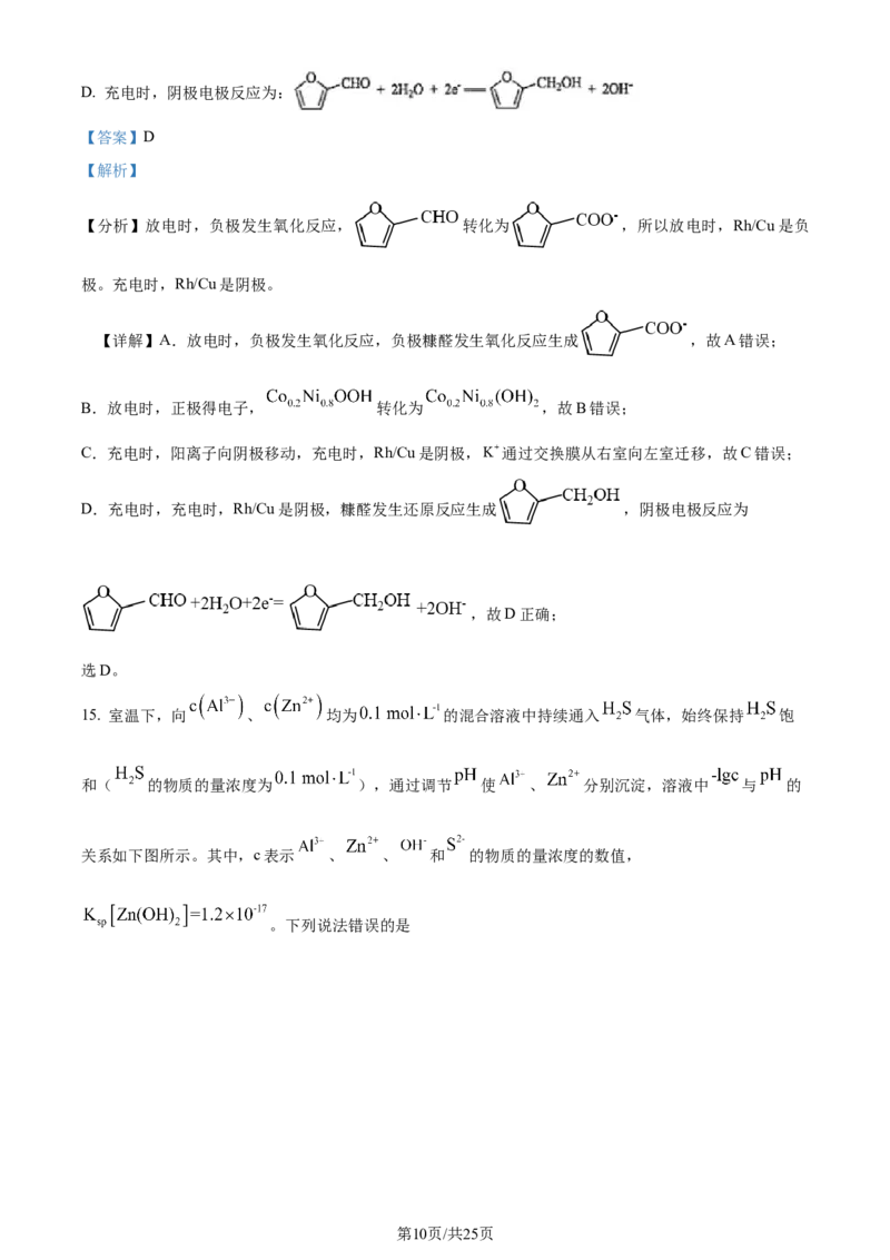 精品解析：2024年1月吉林、黑龙江普通高等学校招生考试适应性测试化学试题（解析版）_九省联考更新中_黑龙江吉林（物化生政史地）_吉林化学（含答案）