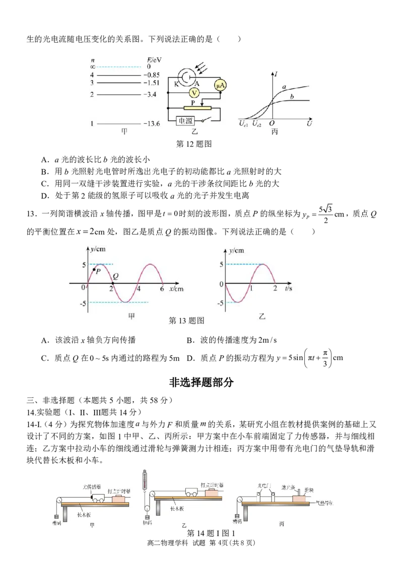 物理试题｜2506新力量联盟期末联考_2025年6月_250626浙江省温州市新力量2024-2025学年高二下学期6月期末（全科）_浙江省温州市新力量联盟2024-2025学年高二下学期6月期末物理