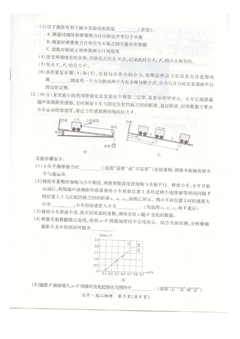 物理(1)_2025年7月_250721辽宁省重点高中联合体2024-2025学年高二下学期期末考试（全科）_辽宁省重点高中联合体2024-2025学年高二下学期7月期末检测物理试题