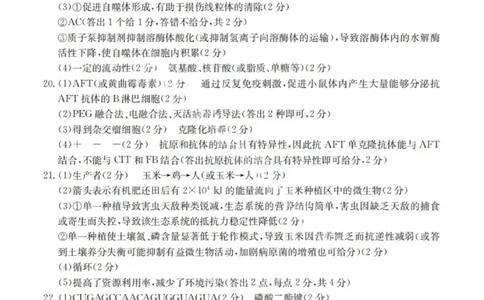生物答案-湖北省十堰市2024-2025学年度高二下学期期末调研考试_2025年6月_250628湖北省十堰市2024-2025学年度高二下学期期末调研考试（全科）