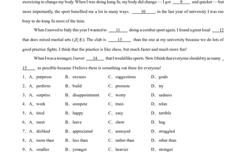 专题02完形填空15篇（解析版）_1多考区联考试卷_0107好题汇编备战2024-2025学年高一英语上学期期末真题分类汇编（新高考通用）
