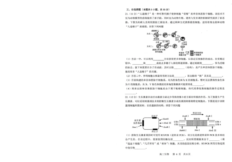 辽宁省重点中学协作校2024-2025学年高二下学期期末考试生物试题（含答案）_2025年7月_250717辽宁省重点中学协作校2024-2025学年高二下学期期末考试（全科）