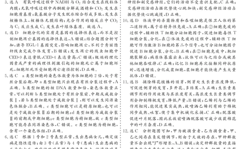 甘肃省一月份高考诊断考试&middot;生物参考答案_2024届甘肃省高三上学期1月份高考诊断考试（甘肃一诊）_甘肃省2024届高三上学期1月份高考诊断考试（甘肃一诊）生物
