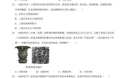 2026年中考历史常考考点专题之世界现代史_162026年中考七科常考考点专题资料_006中考历史常考考点专题