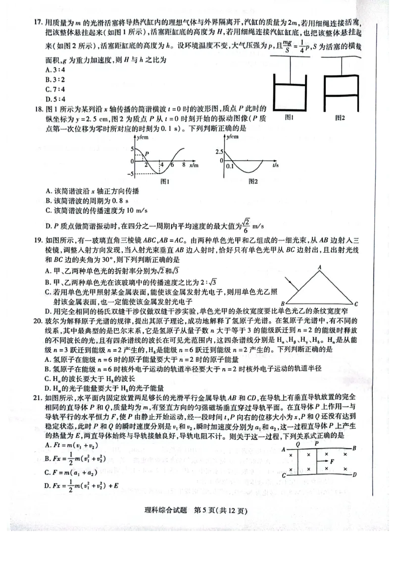 天一大联考顶尖联盟2024届高三阶段性测试（二）理综_2024届天一大联考顶尖联盟高三阶段性测试（二）（新教材老高考）