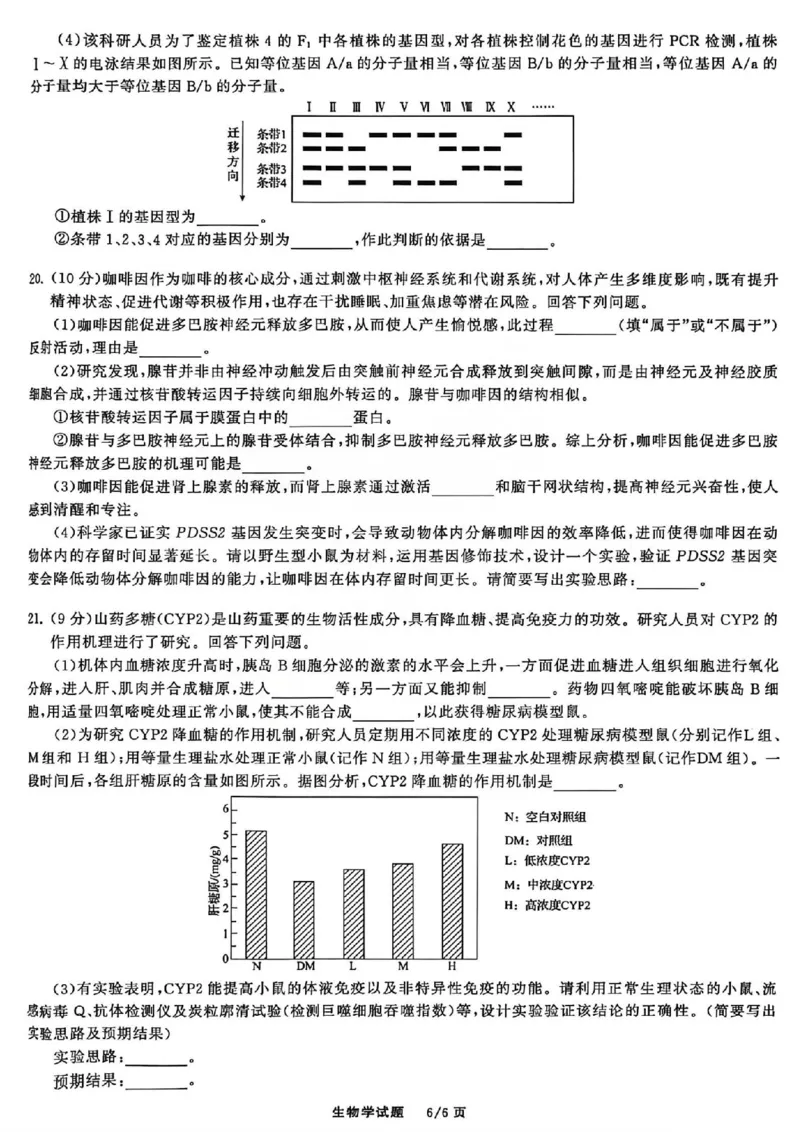 生物试题_2025年12月_2512272026天舟高考&middot;陕晋宁青地区高三12月联合质量检测（全科）
