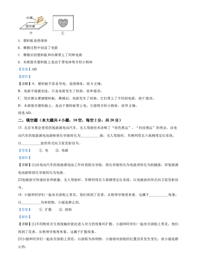 精品解析：2022年湖南省长沙市中考物理试题（解析版）_中考真题_4.物理中考真题2015-2024年_地区卷_湖南省_长沙中考物理08-22年