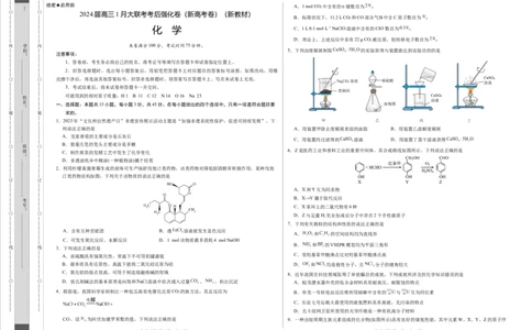 化学-2024届高三1月大联考考后强化卷（新高考卷）（新教材）（考试版）（黑龙江、吉林A）_2024届高三1月大联考考后强化卷（新课标II卷）