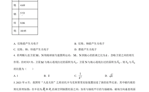 物理（九省联考●河南卷）丨2024年1月普通高等学校招生全国统一考试适应性测试物理试卷及答案_九省联考多版本