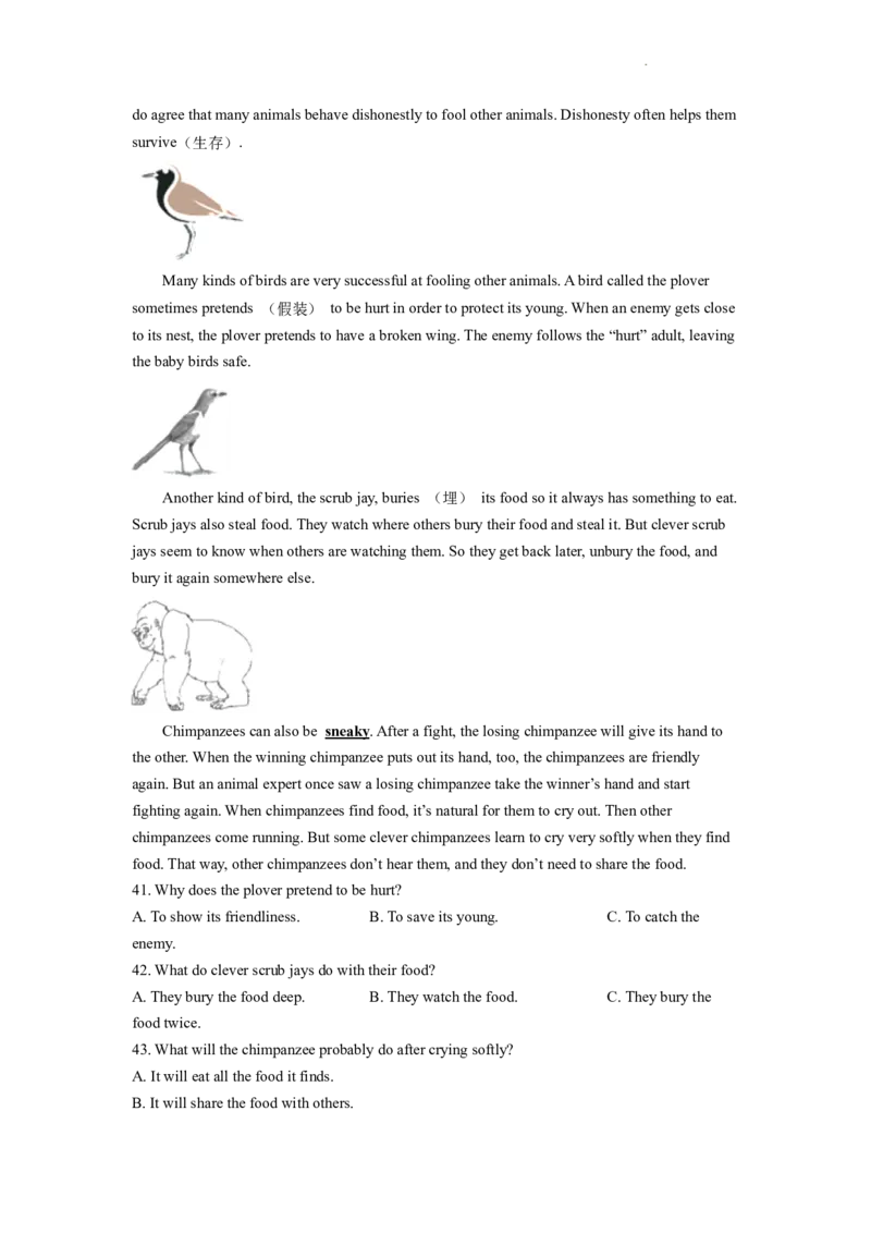 精品解析：2022年四川省成都市中考英语真题（原卷版）_中考真题_3.英语中考真题2015-2024年_2022中考英语真题143份11