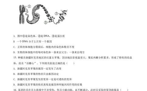 精品解析：2022年山西省大同市八年级结业考试生物试题（原卷版）_中考真题_8.生物中考真题2015-2024年_2022年全国中考生物114份14