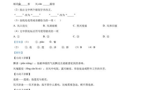精品解析：2022年贵州省毕节市中考语文真题（解析版）_中考真题_1.语文中考真题2015-2024年_2022中考语文真题145份20