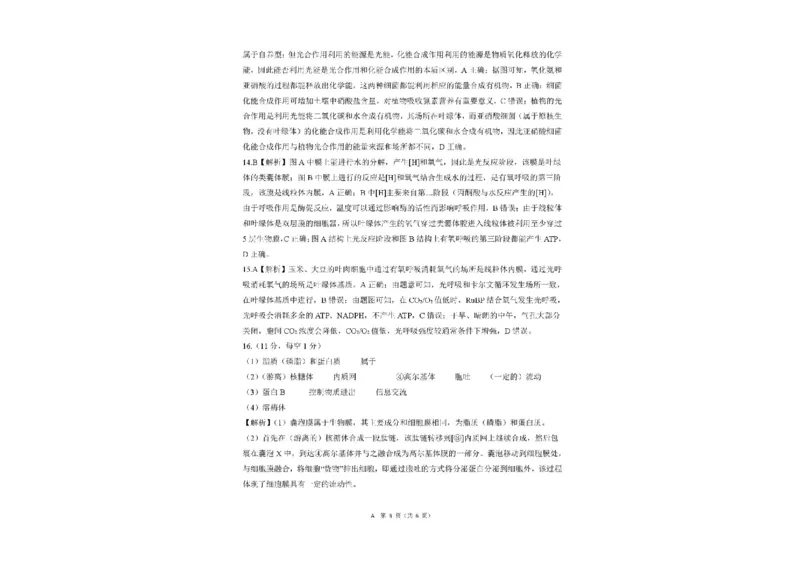 百师联盟2025-2026学年高三上学期9月调研考试生物试题（百A）_2025年10月_251001百师联盟2025-2026学年高三9月调研考试