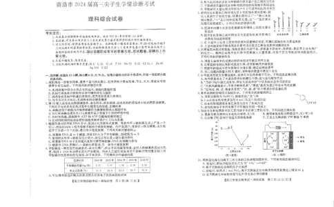 理综-陕西省商洛市2024届高三上学期尖子生学情诊断考试_2024届陕西省商洛市高三上学期尖子生学情诊断考试