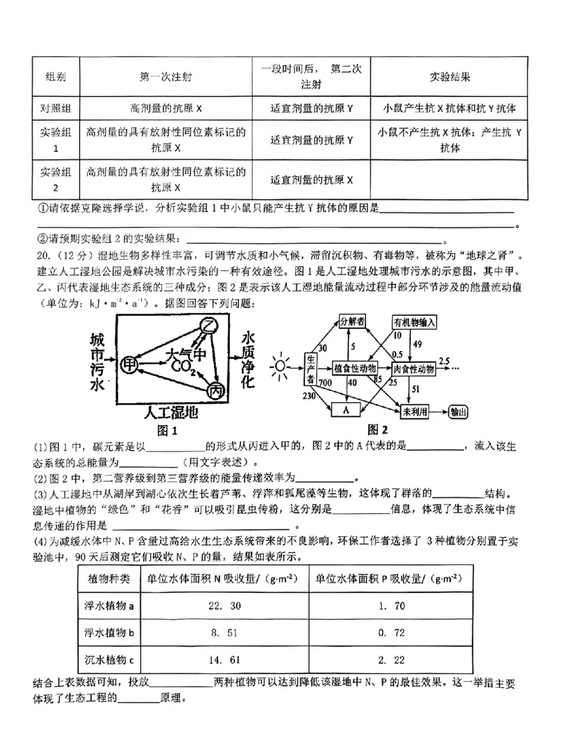 生物-江西省五市九校协作体2023-2024学年高三上学期第一次联考_2024届江西省五市九校协作体高三上学期第一次联考