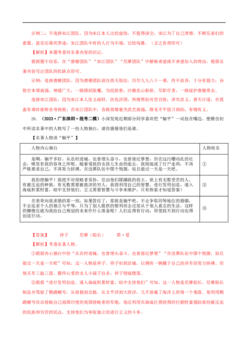 专题04《海底两万里》真题精练（综合题）（解析版）_120中考语文全套复习_中考语文复习总复习_专项复习资料_完2024年中考语文名著阅读知识知识梳理+真题练习_答案解析版