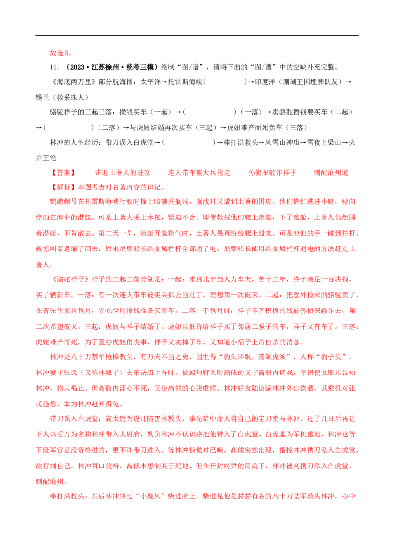 专题04《海底两万里》真题精练（综合题）（解析版）_120中考语文全套复习_中考语文复习总复习_专项复习资料_完2024年中考语文名著阅读知识知识梳理+真题练习_答案解析版