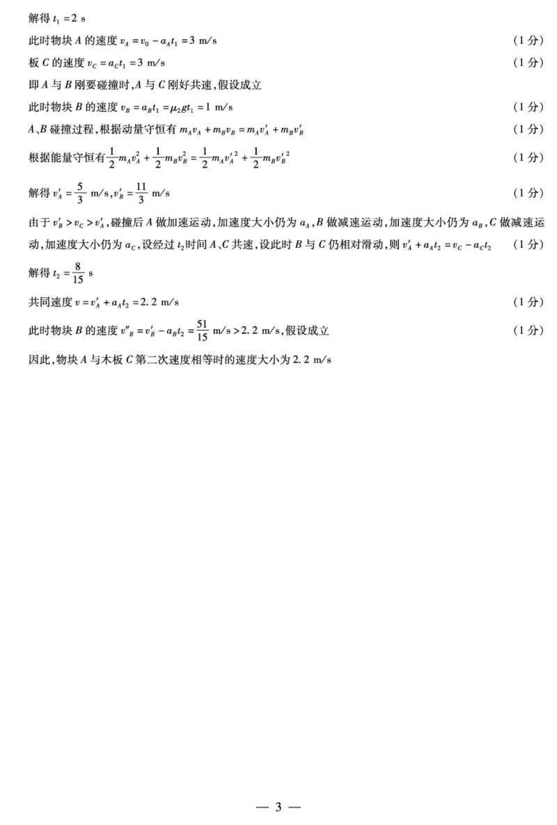 天一大联考顶尖联盟2024届高三阶段性测试（二）理综物理简易答案_2024届天一大联考顶尖联盟高三阶段性测试（二）（新教材老高考）