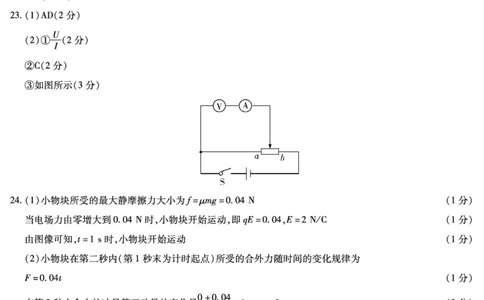 天一大联考顶尖联盟2024届高三阶段性测试（二）理综物理简易答案_2024届天一大联考顶尖联盟高三阶段性测试（二）（新教材老高考）