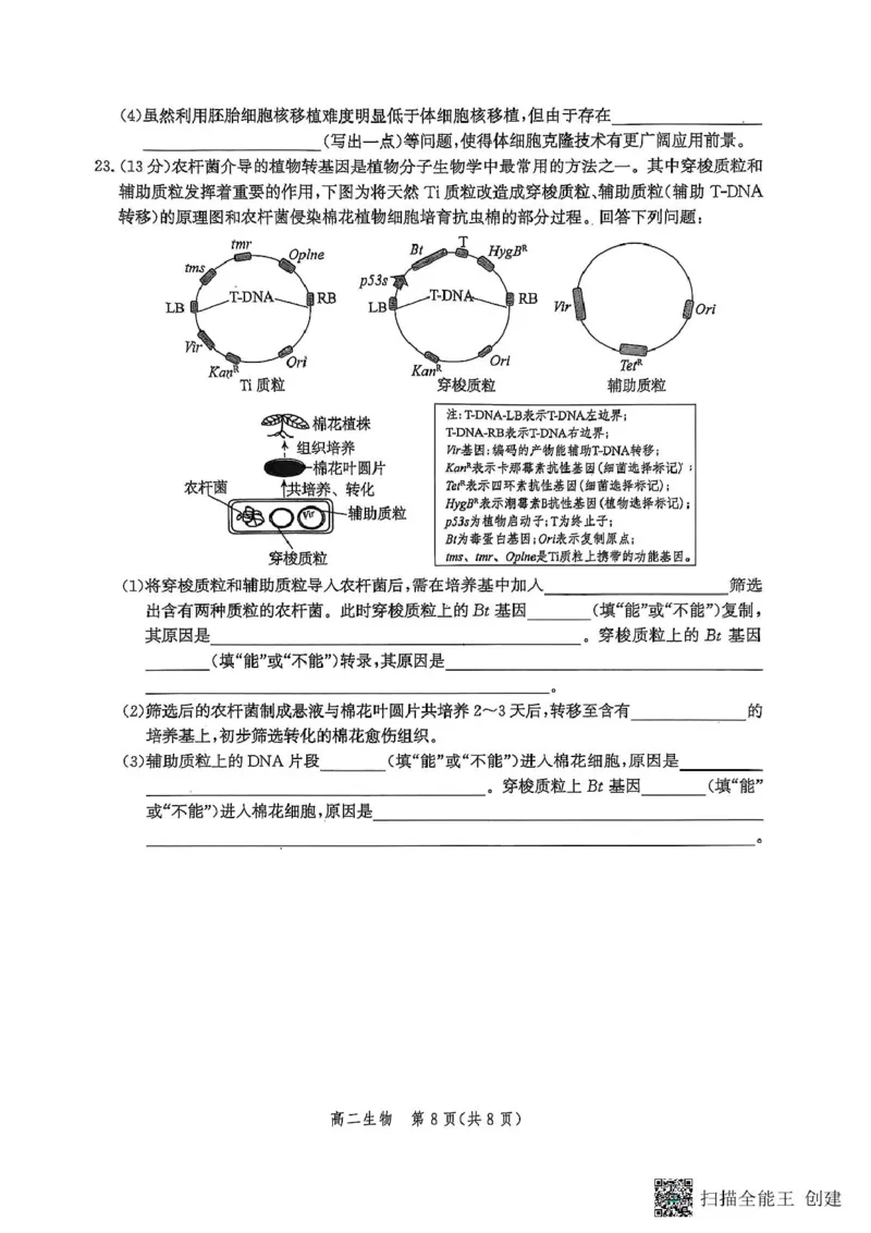 生物_2025年6月_250613河北省2025年高二年级第二学期期末模拟检测（全科）(1)_河北省2024-2025学年高二下学期期末模拟检测生物试题