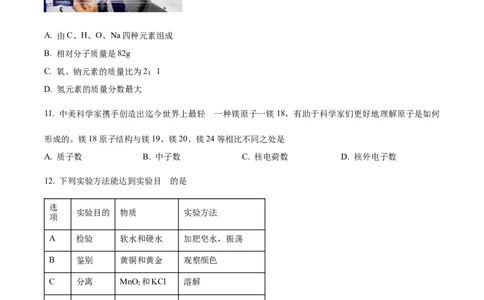 精品解析：2022年江苏省盐城市中考化学真题（原卷版）_中考真题_5.化学中考真题2015-2024年_地区卷_江苏省_盐城中考化学2008--2022年