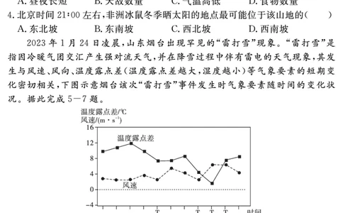 安徽省合肥一六八中学2023-2024学年高三上学期名校名师测评卷（四）地理试题_2024届安徽省合肥一六八中学高三上学期名校名师测评卷（四）