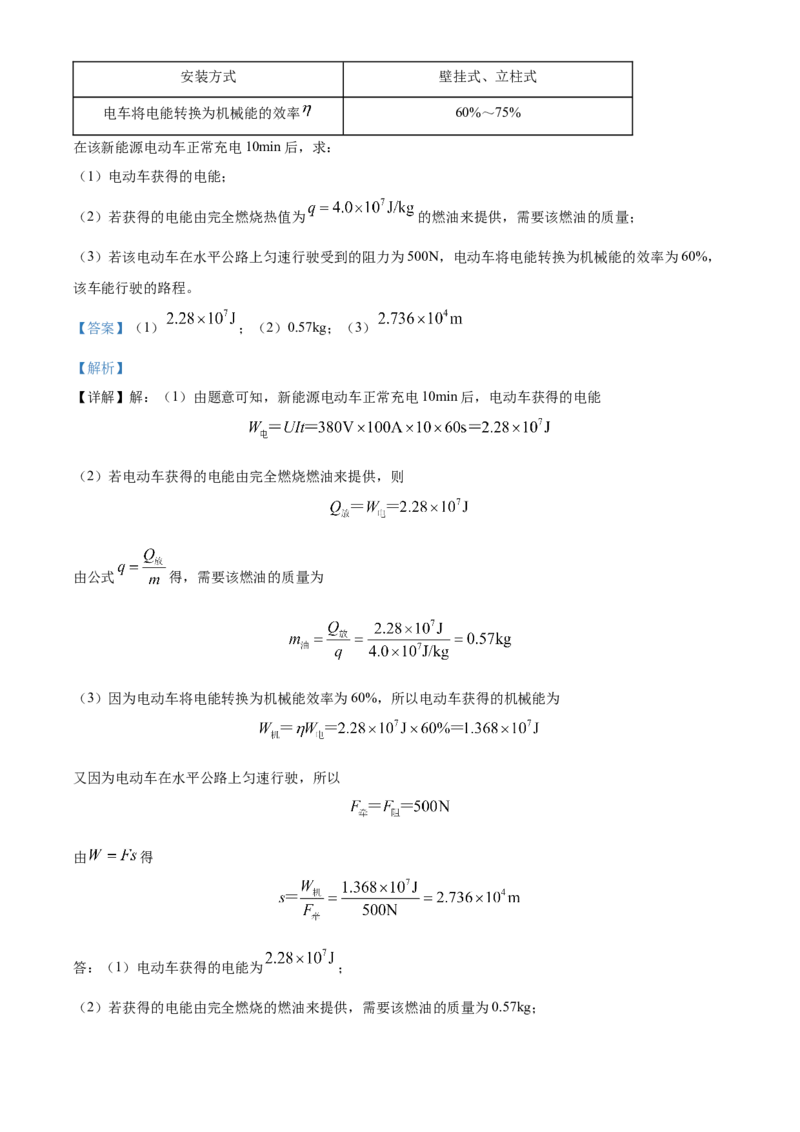 精品解析：2022年四川省眉山市中考物理试题（解析版）_中考真题_4.物理中考真题2015-2024年_2022中考物理真题128份14