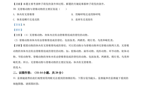 精品解析：2022年辽宁省本溪市中考生物真题（解析版）_中考真题_8.生物中考真题2015-2024年_2022年全国中考生物114份14