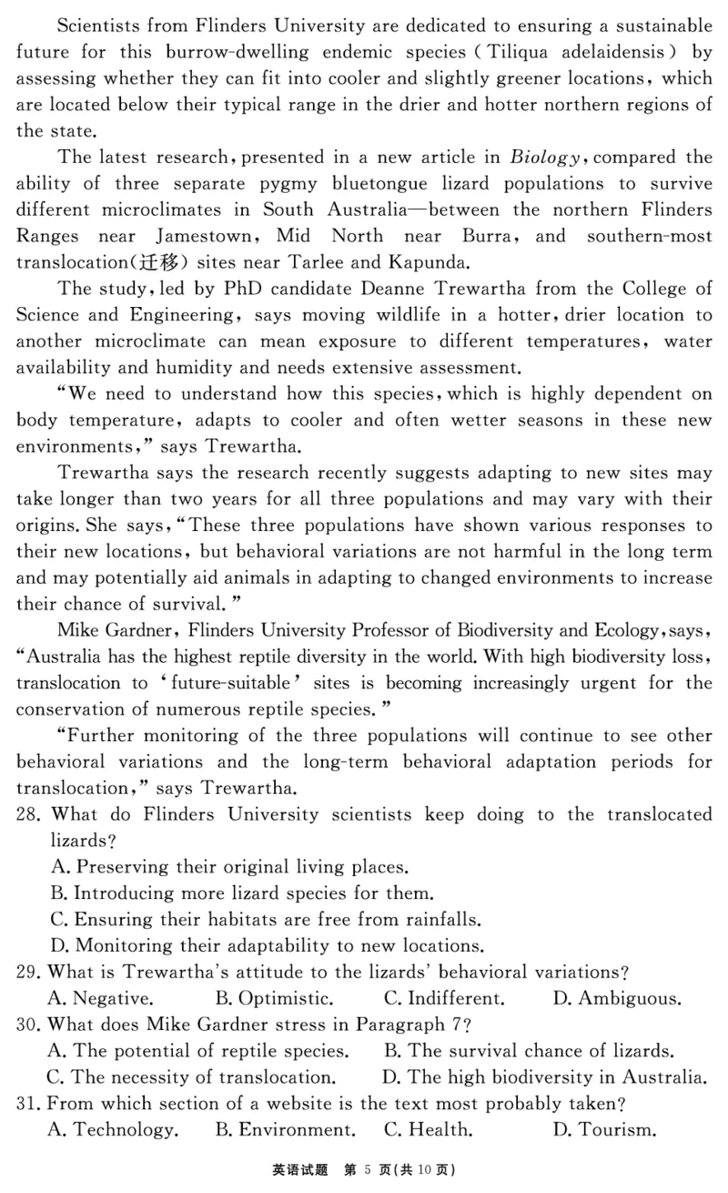 英语试题_2025年12月_2512072026届名校名师测评卷（三）（全科）_英语
