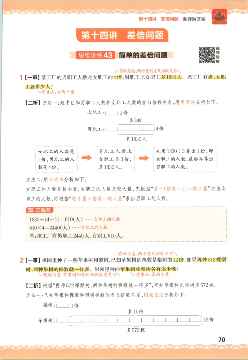 答案_25秋小学语数英习题试卷_数学_25秋《王朝霞数学思维训练超详解》1-6年级上_王朝霞数学思维训练超详解4