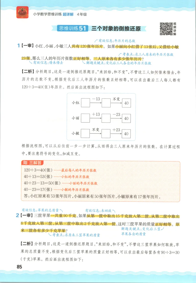 答案_25秋小学语数英习题试卷_数学_25秋《王朝霞数学思维训练超详解》1-6年级上_王朝霞数学思维训练超详解4