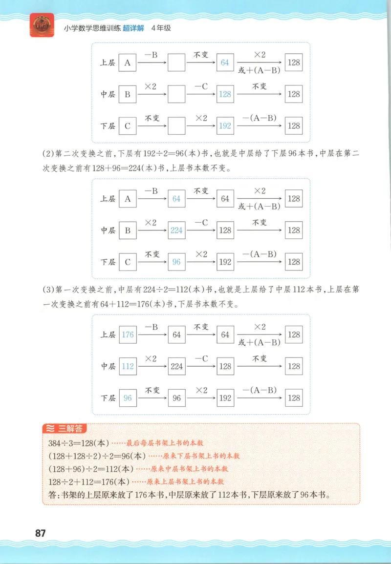 答案_25秋小学语数英习题试卷_数学_25秋《王朝霞数学思维训练超详解》1-6年级上_王朝霞数学思维训练超详解4