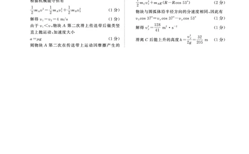 青桐鸣大联考2025-2026学年高三上学期11月联考物理(河南A版)答案_251115河南省青桐鸣大联考2025-2026学年高三上学期11月联考（全）
