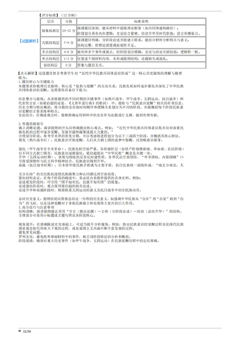 点石联考高三历史巩固卷A卷2025.12-答案_2025年12月_251221辽宁省点石联考2026届高三上学期12月联考考后巩固卷（全科）_高三历史A卷