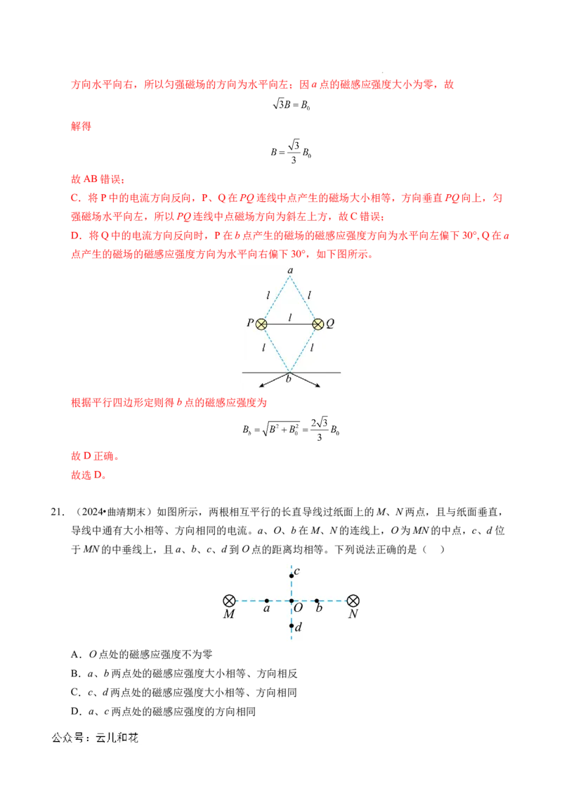 专题11磁场（新高考通用）（解析版）(1)_1多考区联考_0109好题汇编备战2024-2025学年高二物理上学期期末真题分类汇编（新高考通用）