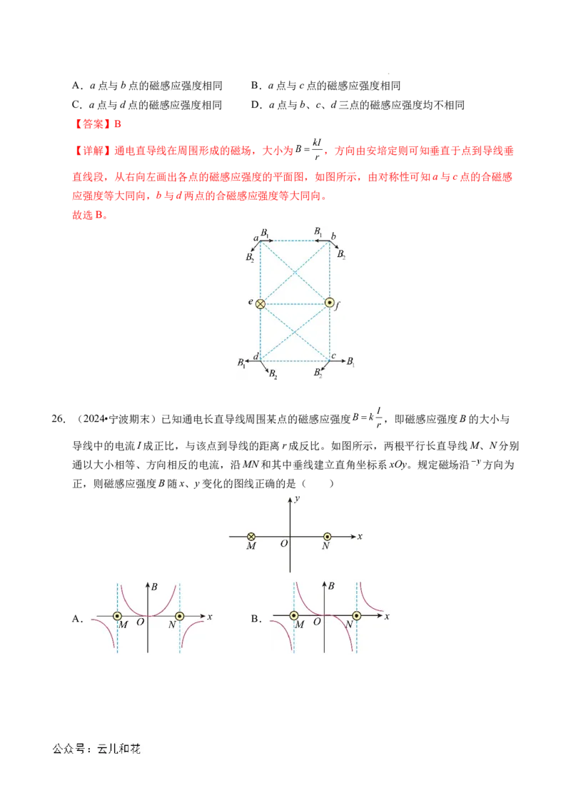 专题11磁场（新高考通用）（解析版）(1)_1多考区联考_0109好题汇编备战2024-2025学年高二物理上学期期末真题分类汇编（新高考通用）
