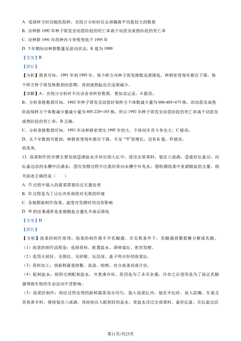 精品解析：山东省枣庄市2023-2024学年高三1月期末质量检测生物试题（解析版）_2024届山东省枣庄市高三上学期1月期末质量检测_山东省枣庄市2024届高三上学期1月期末质量检测生物