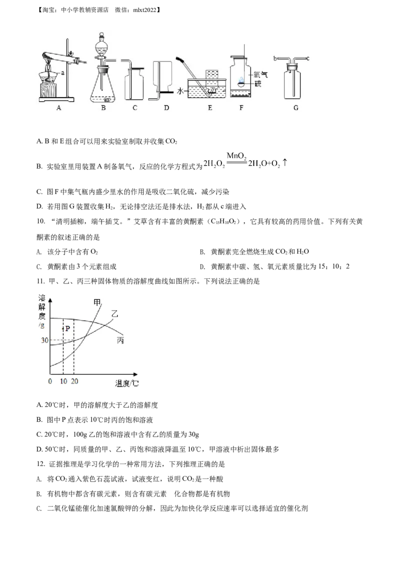 精品解析：2022年四川省眉州市中考化学真题（原卷版）(1)_中考真题_5.化学中考真题2015-2024年_2022年中考化学真题（127份）14