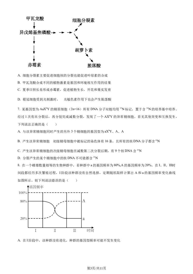 精品解析：山东省枣庄市2023-2024学年高三1月期末质量检测生物试题（原卷版）_2024届山东省枣庄市高三上学期1月期末质量检测_山东省枣庄市2024届高三上学期1月期末质量检测生物