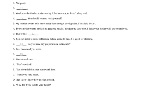 精品解析：2022年西藏中考英语真题（原卷版）_中考真题_3.英语中考真题2015-2024年_2022中考英语真题143份11