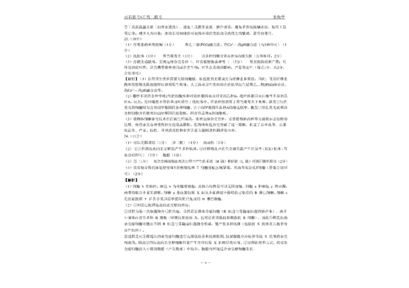 辽宁省点石联考2024&mdash;2025学年高二下学期6月份联合考试生物试题（含答案）_2025年6月_250612辽宁点石联考2025年高二下学期6月考试（全科）(1)
