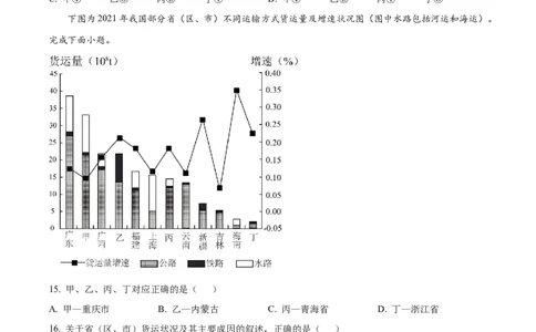 2025年浙江6月高考地理真题_1.高考2025全国各省真题+答案_00.2025各省市高考真题及答案（按省份分类）_14、浙江省（全科）_地理