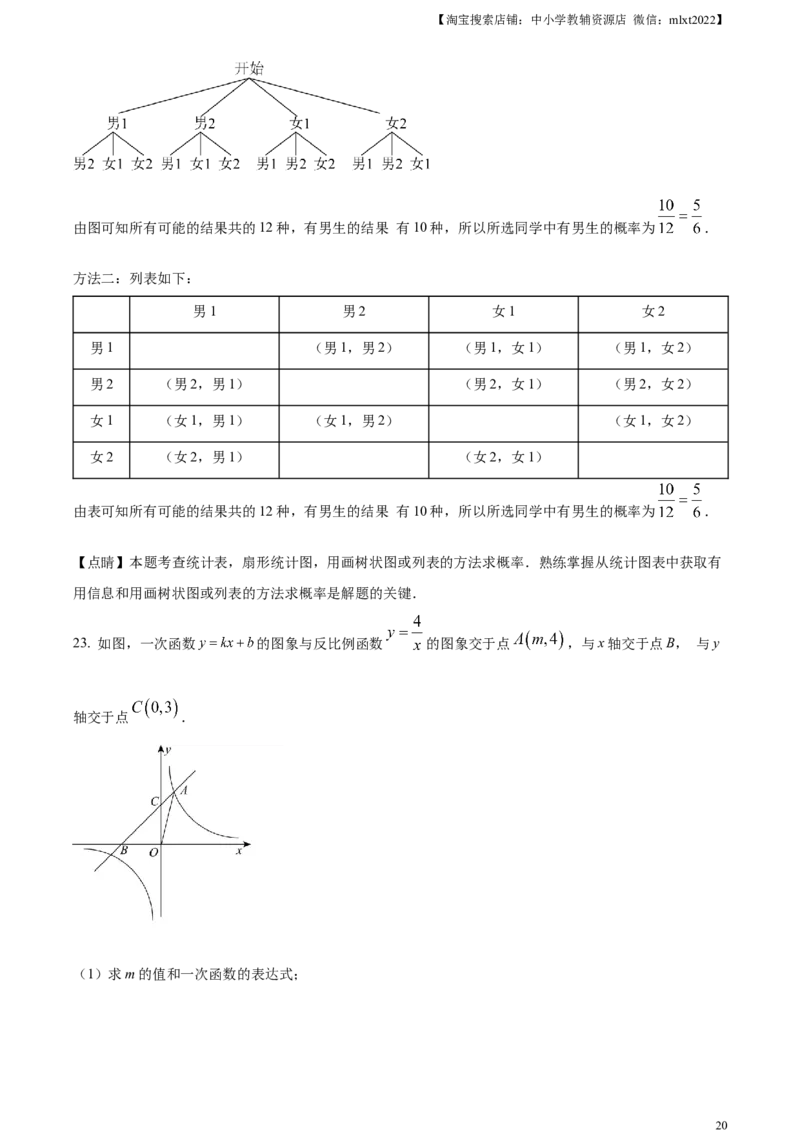 精品解析：2023年四川省乐山市中考数学真题（解析版）_中考真题_2.数学中考真题2015-2024年_2023中考数学真题7.20_精品解析：2023年四川省乐山市中考数学真题_