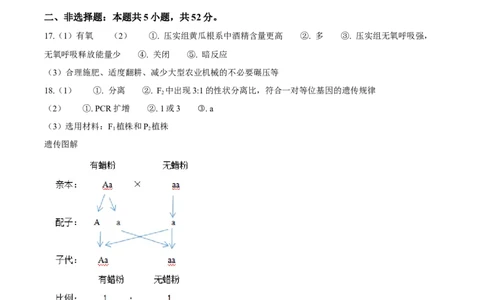 2025高考云南卷生物真题（纯答案版）_1.高考2025全国各省真题+答案_00.2025各省市高考真题及答案（按省份分类）_18、云南卷（9科全）_生物